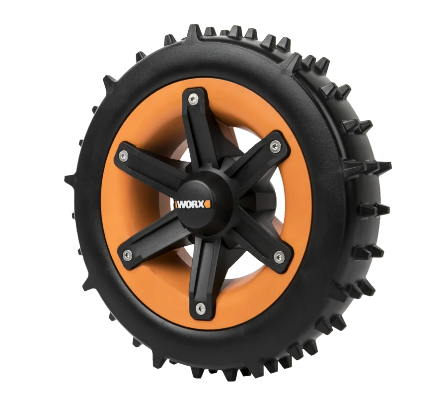 Spiked lawn mower discount wheels